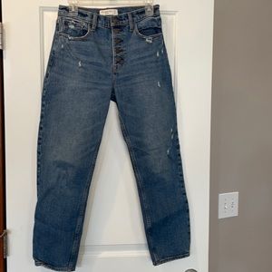 Abercrombie and Fitch Mom high rise blue jeans